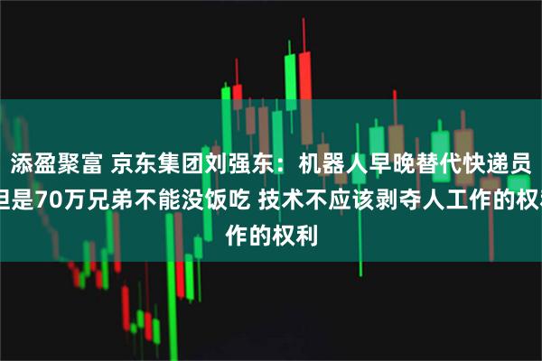 添盈聚富 京东集团刘强东：机器人早晚替代快递员 但是70万兄弟不能没饭吃 技术不应该剥夺人工作的权利